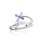 Inel Argint 925 Stea colorata